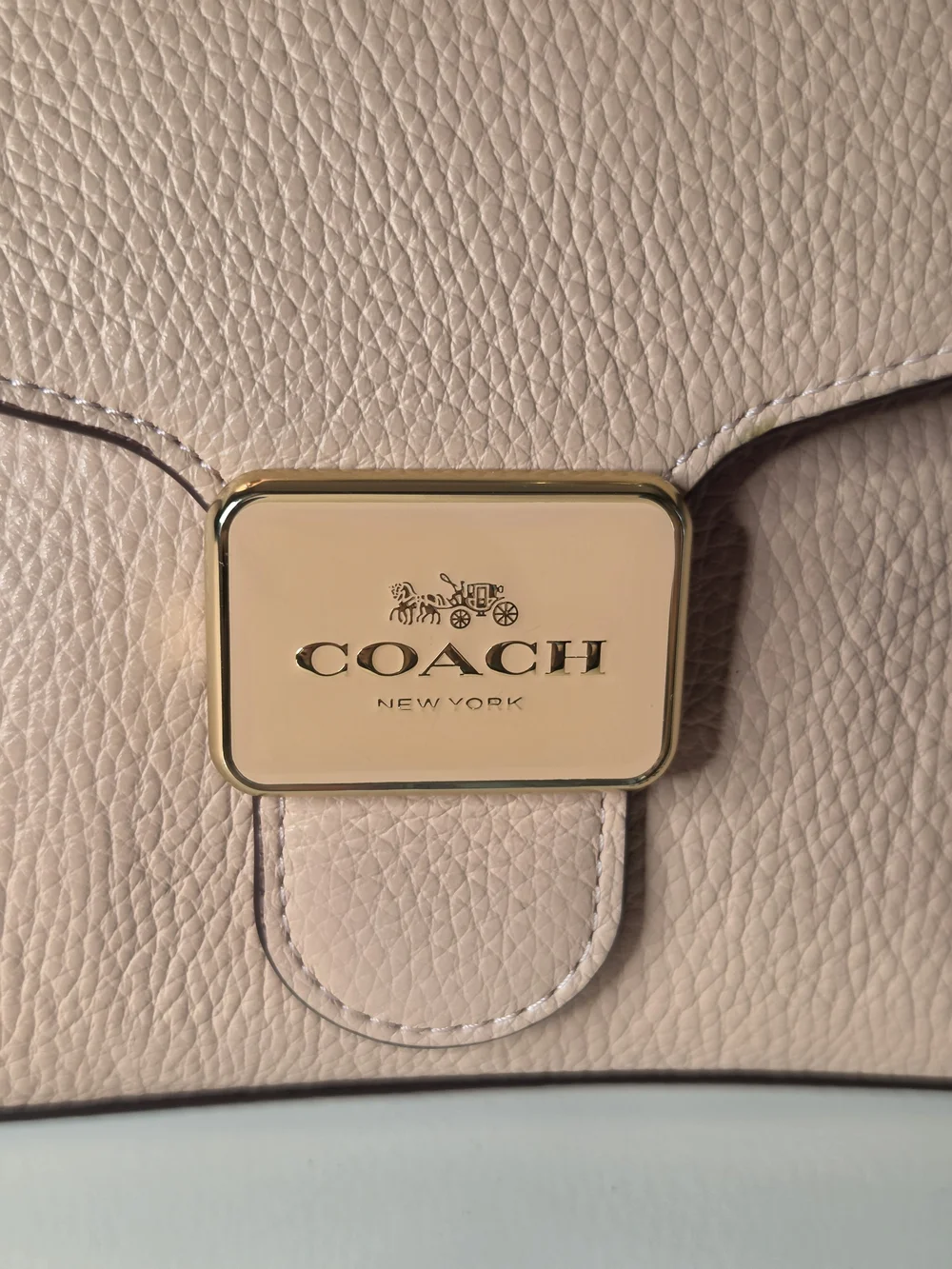 Coach Pepper Satchel Shell Pink Pebble Leather & Snake Embossed Trim LIKE NEW